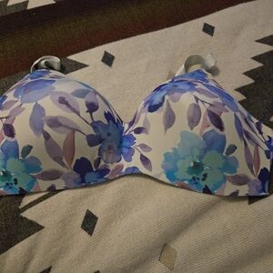 Knix Blue and Purple Floral Bra